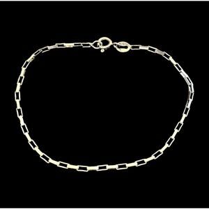 VTG Arezzo Italy Square Link 925 STERLING SILVER BRACELET 7" Signed Star 560 AR